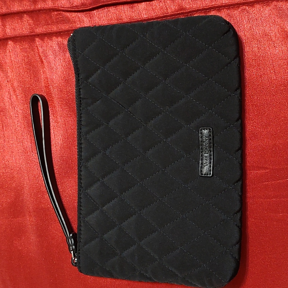 Vera Bradley Quilted Black Wristlet